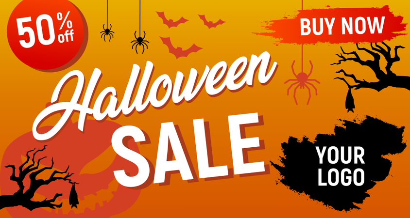 Halloween Offer Banner  Illustration