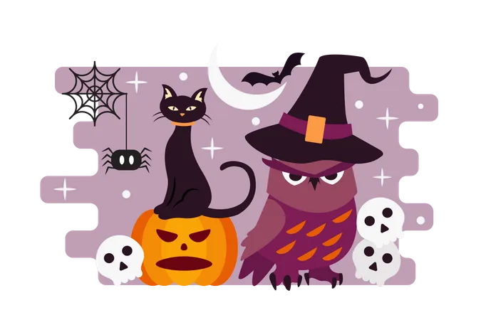 Halloween Owl  Illustration