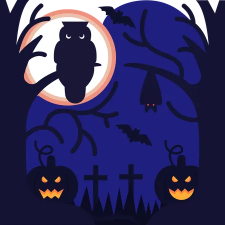 Halloween Owl  일러스트레이션
