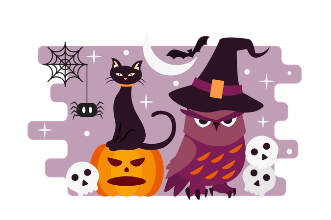 Halloween Owl  Illustration