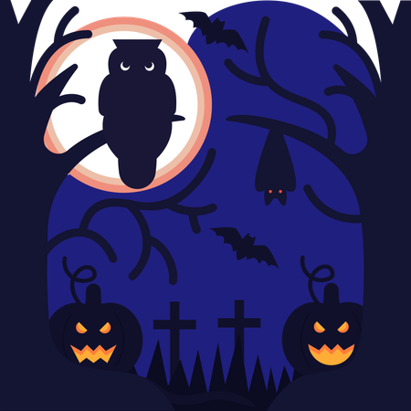 Halloween owl  Illustration