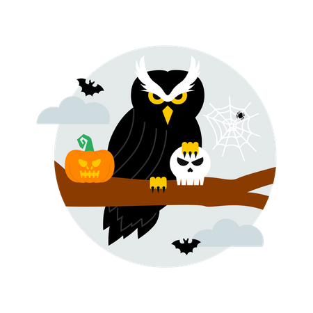 Halloween owl  Illustration