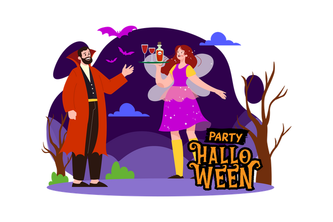 Halloween party celebration  Illustration