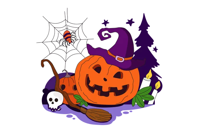 Halloween Halloween Illustration Flat Vertors Illustration
