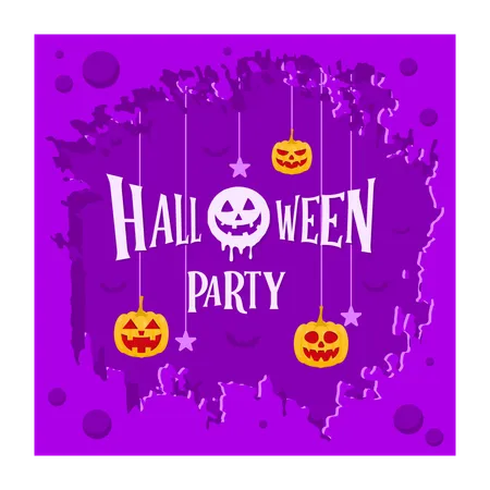 Halloween pumpkin with cute ghost with purple background  Illustration