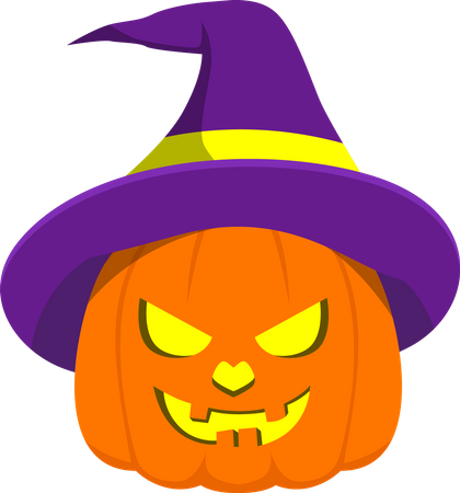 Halloween Pumpkin with Light Inside Illustration