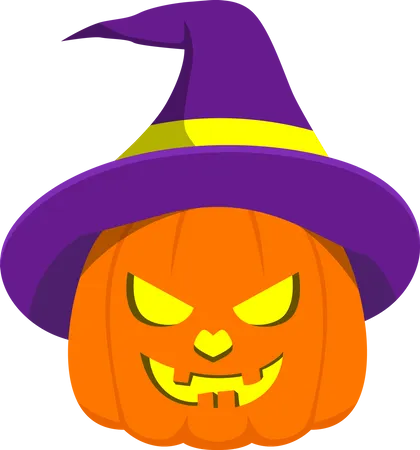 Halloween Pumpkin with Light Inside  Illustration