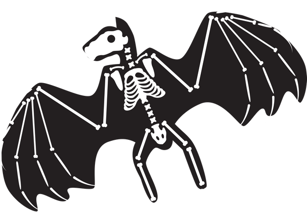 Halloween Scary Bat Skeleton  イラスト