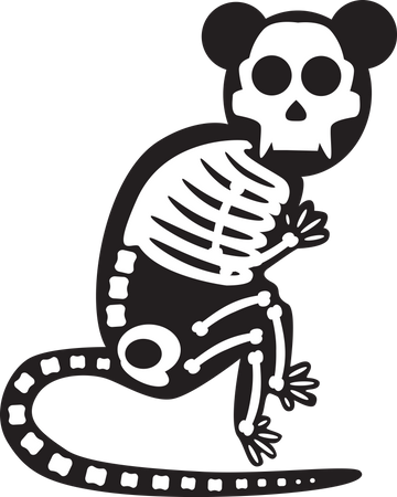 Halloween Scary Monkey Skeleton  イラスト