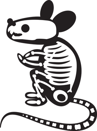 Halloween Scary Rat Skeleton Illustration