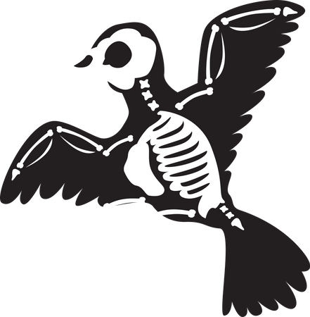 Halloween Scary Raven Skeleton  Illustration