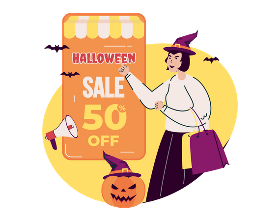 Halloween season sale offer  Illustration