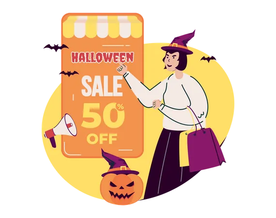 Halloween season sale offer  Illustration
