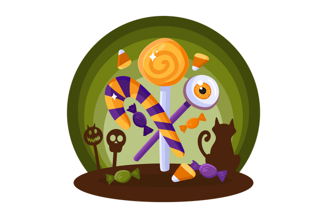 Halloween-Süßigkeiten  Illustration