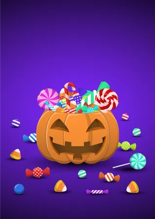 Halloween Süßigkeiten und Bonbons  Illustration