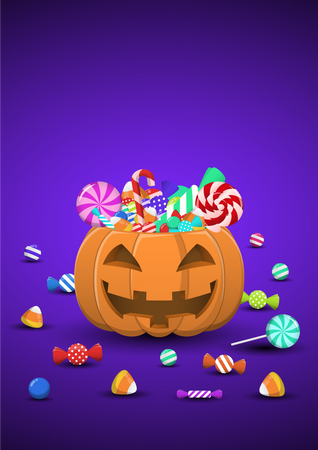 Halloween sweets and candies  Illustration