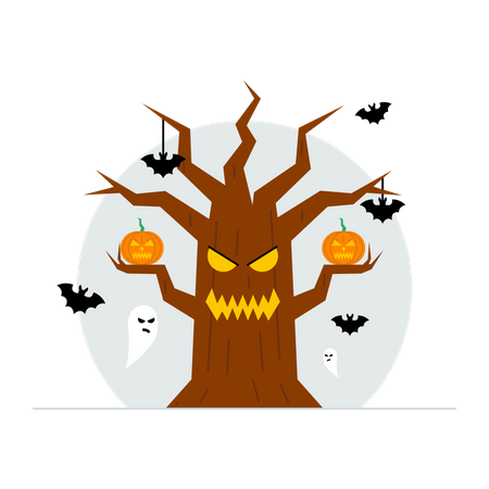 Halloween tree decoration Illustration