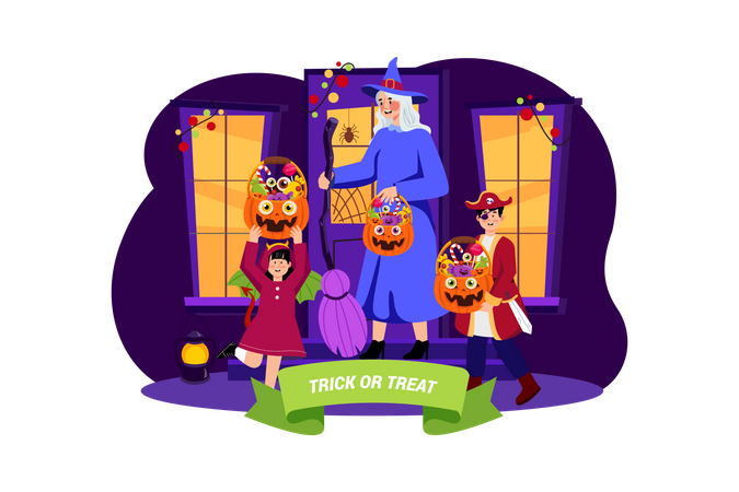 Halloween Trick Or Treat Illustration