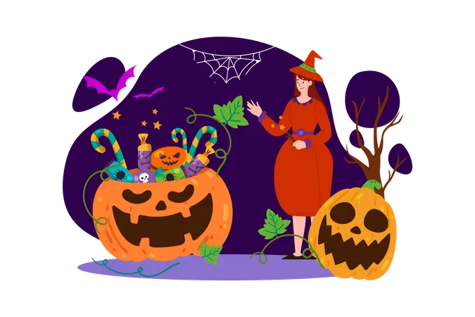 Halloween trick or treat Illustration