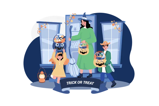 Halloween Trick Or Treat  Illustration