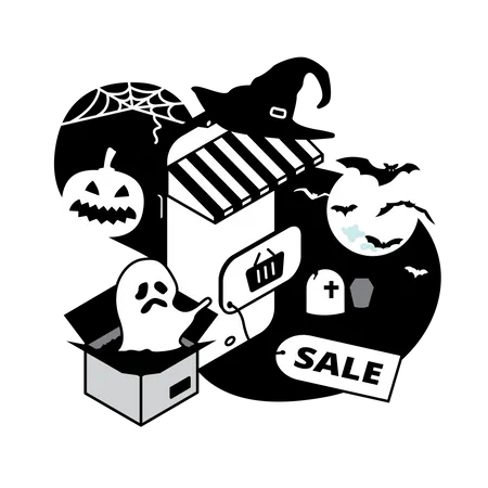 Vente d'Halloween  Illustration