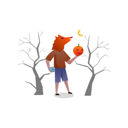 Halloween Werewolf  Illustration