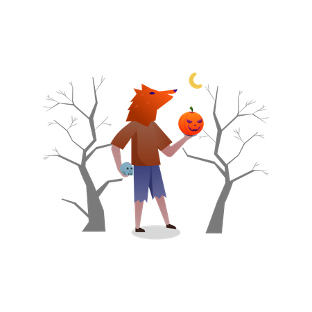 Halloween Werewolf  Illustration