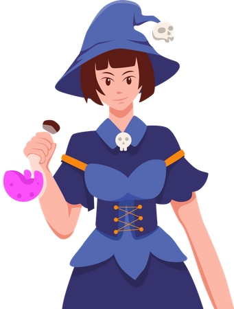 Halloween Witch Bring Potion  Illustration