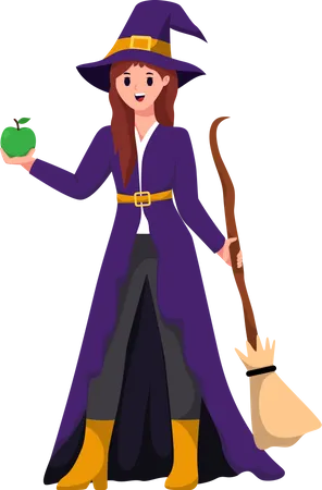 Halloween Witch Girl  Illustration