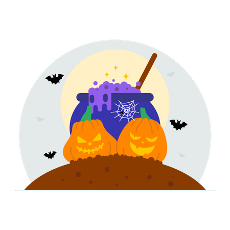 Halloween witch spell Illustration