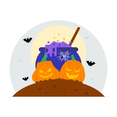 Halloween witch spell Illustration