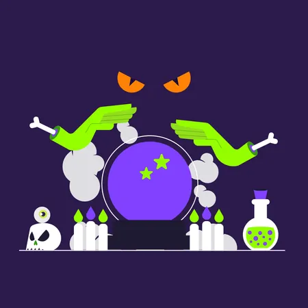 Halloween Zauberball  Illustration