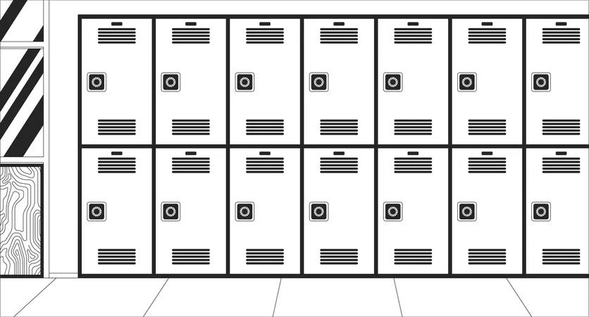 Hallway lockers  Illustration