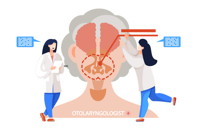 Hals-Nasen-Ohrenheilkunde Gesundheitswesen  Illustration