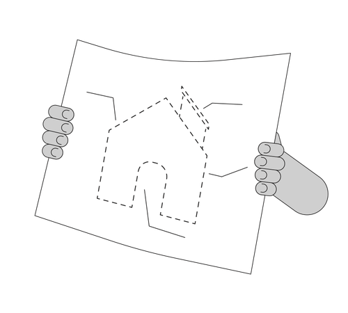 Halten der Erstellung eines Bauplans  Illustration