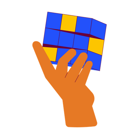 Rubik halten  Illustration