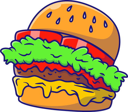 Hamburguesa de carne  Ilustración