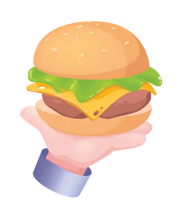 Sándwich de hamburguesa  Ilustración
