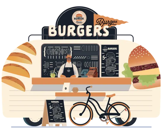 Casa de hamburguesas  Ilustración