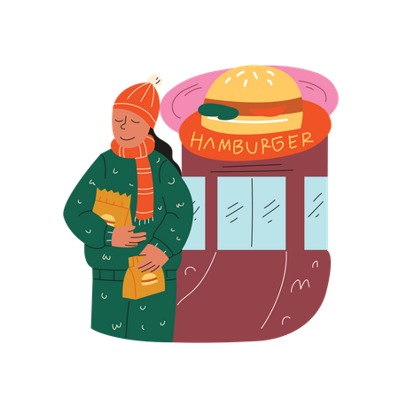 Tienda de hamburguesas  Ilustración