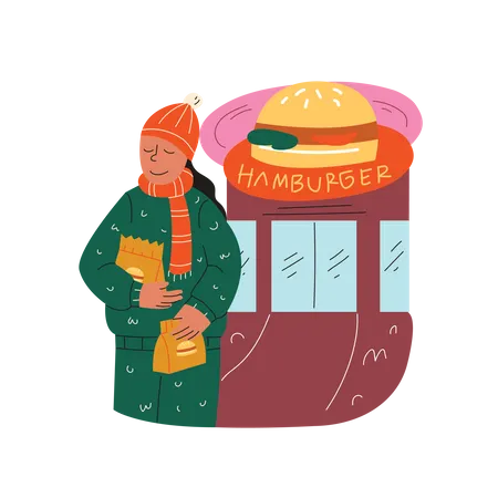 Tienda de hamburguesas  Ilustración