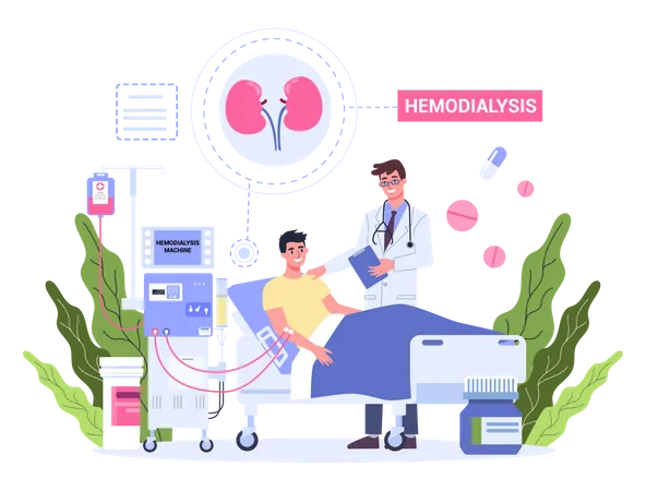 Hämodialyse zur Nierenbehandlung  Illustration