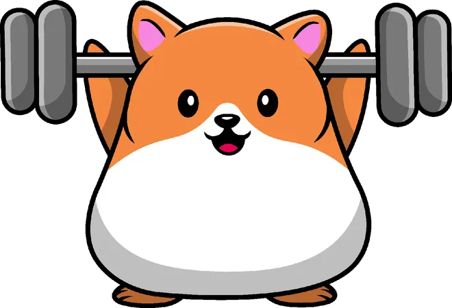 Hamster Ginásio Fitness  Ilustração