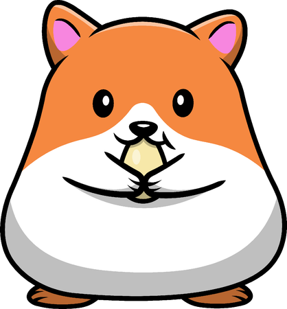 Hamster comendo semente de girassol  Ilustração