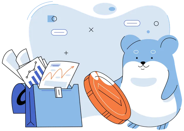 Hamster doing trading  Illustration