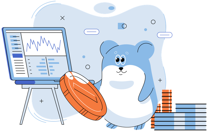 Hamster doing trading  Illustration