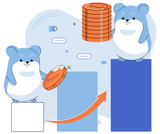 Hamster doing trading  Illustration