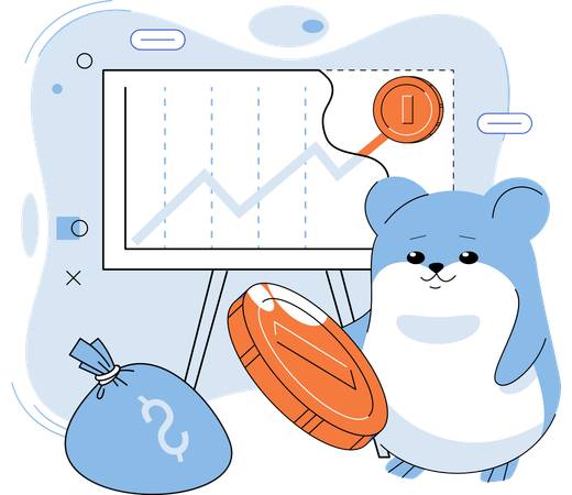 Hamster doing trading  Illustration