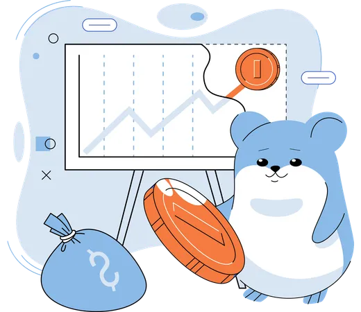 Hamster doing trading  Illustration