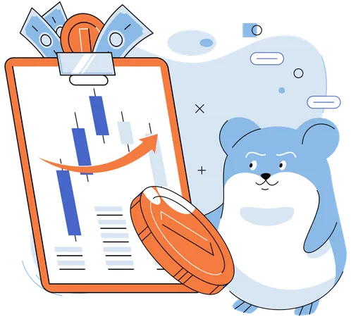 Hamster doing trading  Illustration